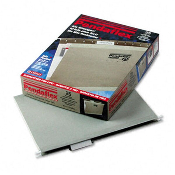 Pendaflex Reinforced Hanging File Folders- Kraft- Letter- Gray- 25/Box PE31813 - main